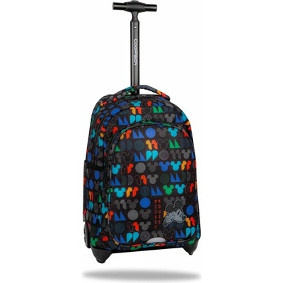 Ученическа раница на колела Coolpack - Jack - Mickey Mouse, две основни отделения, телескопична дръжка, твърдо дъно, водонепропусклива материя, полиестер, черна (F107774)
