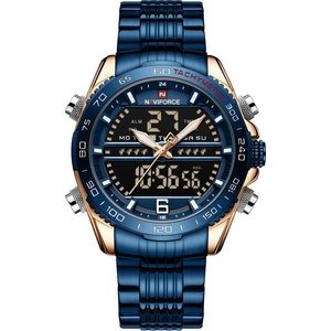 Curren Мъжки часовник Naviforce Effluvium, Неръждаема стомана, Син / Розово Злато (NAVIFORCE-9195S-BLUE-ROSEGOLD) Часовници