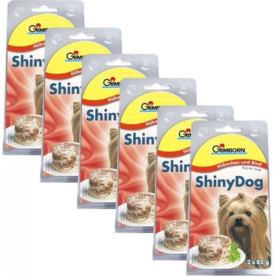 GimBorn ShinyDog kura a hovädzie 6 x 2 x 85 g