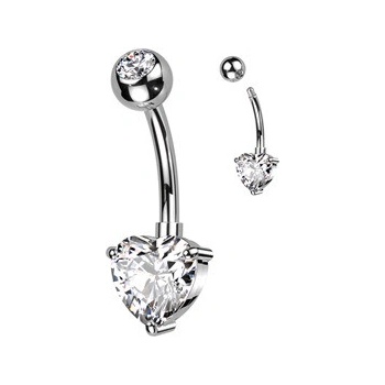 Šperky4U piercing do pupíku se srdíčkem WP0064-C