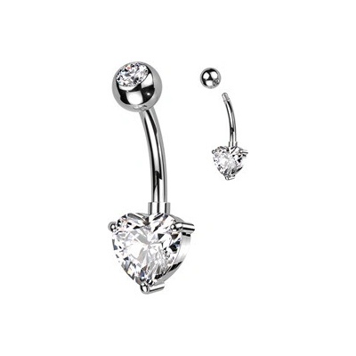 Šperky4U piercing do pupíku se srdíčkem WP0064-C