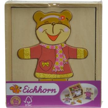 Image 1 of Eichhorn - Дървен пъзел с мечета, 20 части - Меца