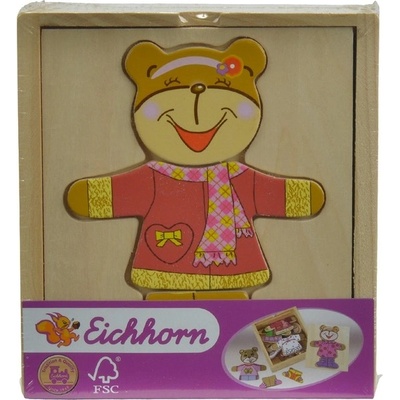 Eichhorn - Дървен пъзел с мечета, 20 части - Меца