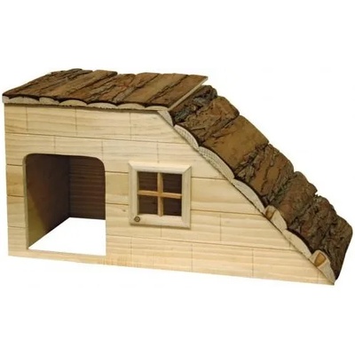 KERBL Дървена Натурална Къща с рампи, 50x25x25 см, Германия - 82756