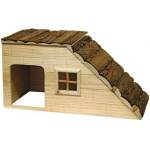 KERBL Дървена Натурална Къща с рампи, 50x25x25 см, Германия - 82756