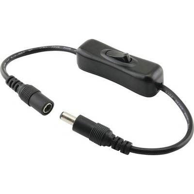 FK Technics Kabel s vypínačem a konektory černý DC 5,5 x 2,1 mm, 2 x 15 cm – Zboží Mobilmania