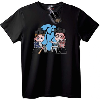 NOONEBRAND Тениска Карикатурно Противопоставяне - 2XL, Black