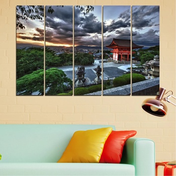 Vivid Home Декоративни панели Vivid Home от 5 части, Природа, PVC, 110x65 см, 2-ра Форма №0071