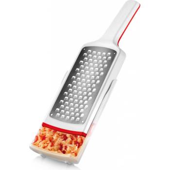TESCOMA Handy X-sharp bílé – ruční, nerezové, kuchyňské struhadlo na zeleninu s nádobkou