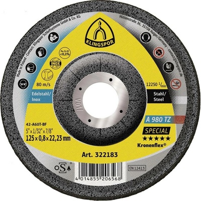 Klingspor A 980 TZ Special 322183 řezný kotouč lomený 125 mm 25 ks nerezová ocel, ocel, neželezné kovy