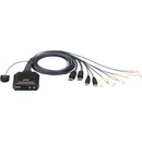 KVM přepínače Aten CS-22D 2-port DVI KVM USB mini, integrované kabely