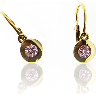 Jan Kos jewellery zlaté náušnice s růžovým kamenem 47100143