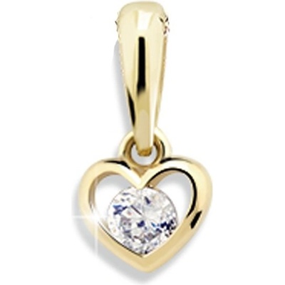 Přívěsek srdíčko zlaté se zirkonem DZ1943