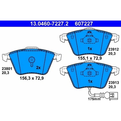 ATE 607227 Súprava brzdových doštičiek 13.0460-7227.2