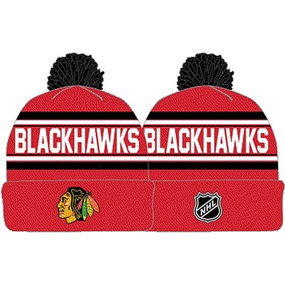 Outerstuff Dětská zimní čepice Chicago Blackhawks 3Rd Jersey Jacquard Cuff Pom