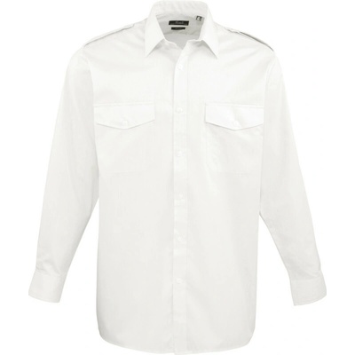 Premier Košile PR210, pilotní, dlouhý rukáv COT3902100010n-white Bílá 44,5