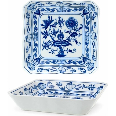 Český porcelán Dubí Mísa salátová čtyřhranná cibulák 18 cm