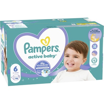 Pampers бебешки пелени, Номер 6, 13-18 кг, 96 броя
