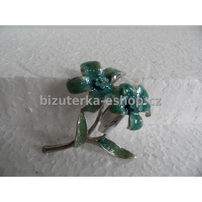 Bizuterka-eshop.cz brož květy modrá BZ-04215