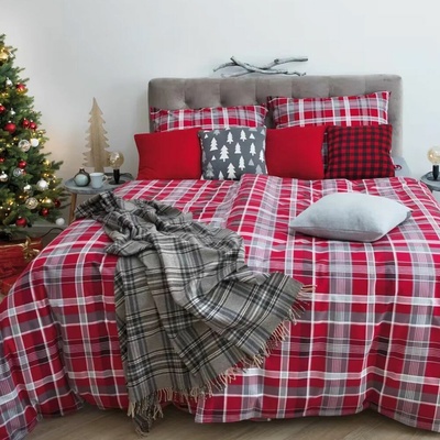 SCAN QUILT Zimné obliečky so štvorčekmi kocka 6969/1 Flanel 70x90 140x200
