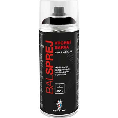 Barvy a laky Hostivař vrchní barva ve spreji Ral 9005 černý mat, 400 ml
