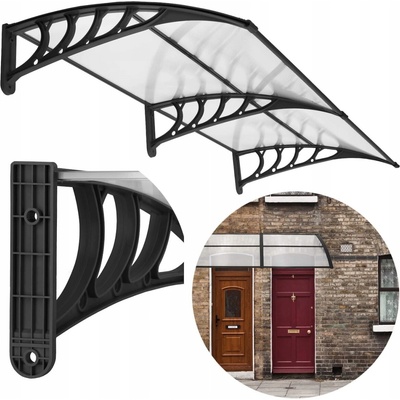 SPRINGOS POLYROOF vchodová strieška 200x95 cm čierna transparentná