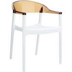 Mira-N Стол siesta carmen БЯЛО/КЕХЛИБАР ПРОЗРАЧЕН (014294)
