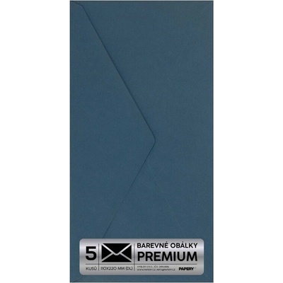 Obálka PREMIUM 5 KS (DL) 110x220 mm Modrá Vintage