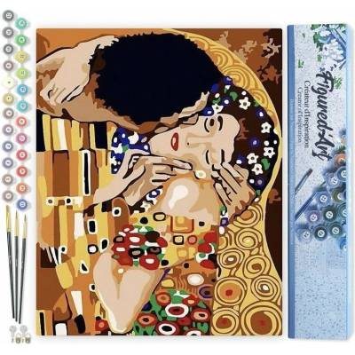 Figured ART Malování podle čísel GUSTAV KLIMT POLIBEK bez rámu 40 x 50 cm