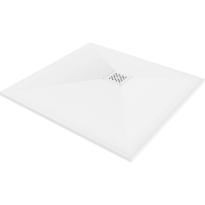 Mexen Stone+ композитен квадратен душ корито 80 x 80 см, бял, бяла маскировка (44108080-W)