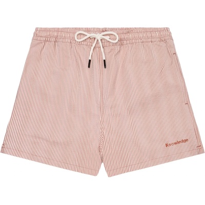 KnowledgeCotton Apparel Мъжки бански слипове KnowledgeCotton Apparel Mid-Thigh Stripe Seersucker Swimshorts Swim brief - Red Stripe (050-2429-0211)