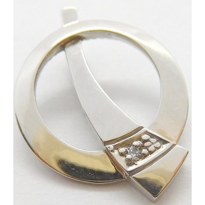 Klenoty Budín Dámský zlatý přívěsek z bílého zlata se zirkonem HK3121