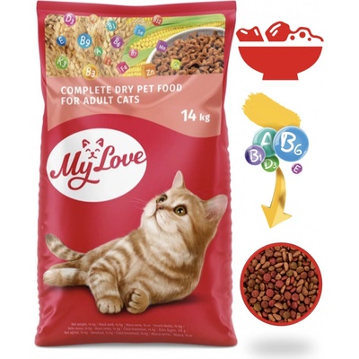 MIAU for adult cats with meat , rice, vegetables 11 kg