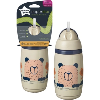 Tommee Tippee netečúci termohrnček Superstar so slamkou 266ml Grey