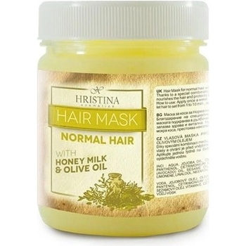 Hristina maska na vlasy pro normální vlasy med, mléko a olivový olej 200 ml