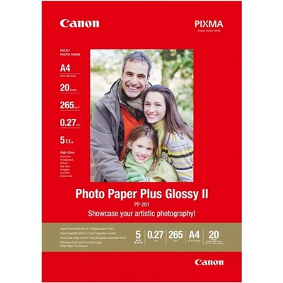 Canon Фотохартия Canon Plus Glossy II PP-201, A4, гланцирана, 265g/m2, 20 листа