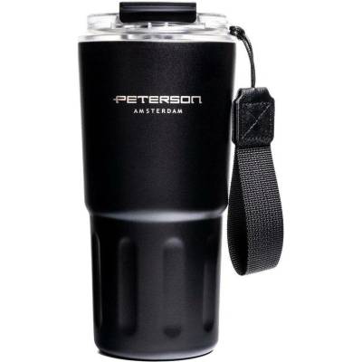 Peterson termohrnek z nerezové oceli 600 ml černý