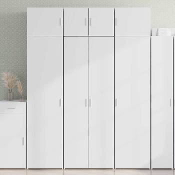 vidaXL Висок шкаф, бял, 70x42, 5x185 см, инженерно дърво (3281427)
