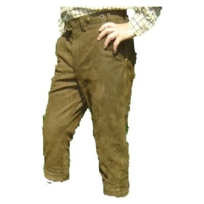 Kalhoty E-myslivost kožené lovecké oliva