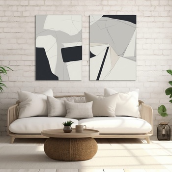 Decono Картини Абстракт в Сиви Нюанси