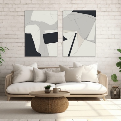 Decono Картини Абстракт в Сиви Нюанси