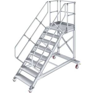 KRAUSE Мобилно алуминиево стълбище с платформа Krause, 1x8, наклон 45° (07827876) (07827876)