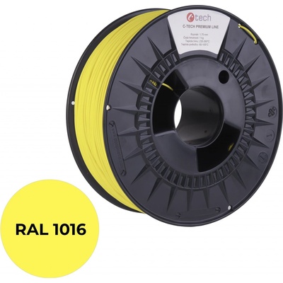 C-Tech Premium Line PETG, sírová žlutá, RAL1016, 1,75 mm, 1 kg