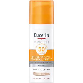 Eucerin Sun Оцветен слънцезащитен гел-крем Photoaging Control, тъмен, SPF50+, 50 ml