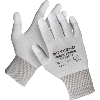 DYKENO fabric finger 003-k20 / Ръкавици с текстилно покритие - бели 8 (003-k20-08)