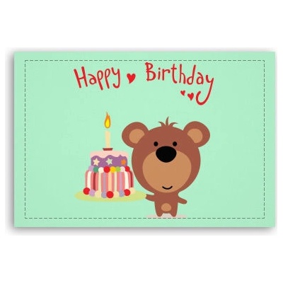 Fotoobraz 90x60 cm střední Happy Birthday Bear