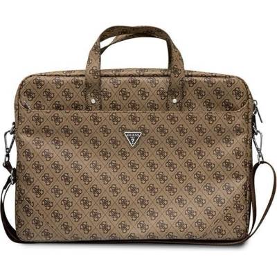 GUESS Чанта за лаптоп Guess GUCB15P4TW до 16"", кафява / кафява, Saffiano 4G Triangle Logo