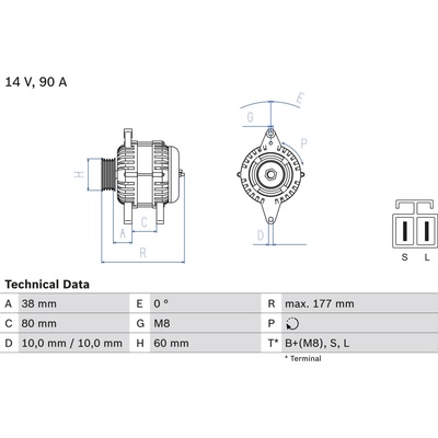 Alternátor BOSCH 0 986 049 800 (0986049800)