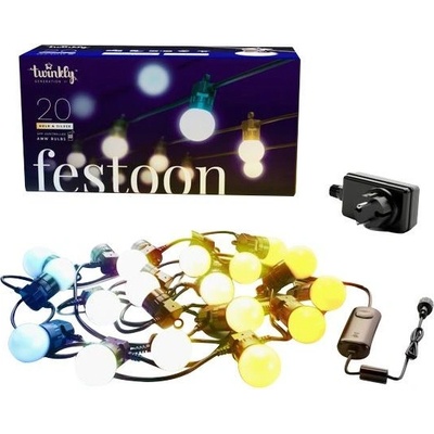 Twinkly Festoon LED světelný řetěz 10 m 3 stupně bílé TWF020GOP-BEU
