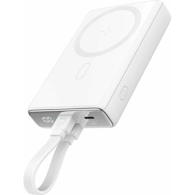 JOYROOM Външна батерия /power bank/ Joyroom JR-PBM01, 10 000mAh, бяла, 1x USB-C, 2x Lightning, безжично зареждане MagSafe, кабел от USB-C(м) към Lightning(м) (JR-PBM01W)